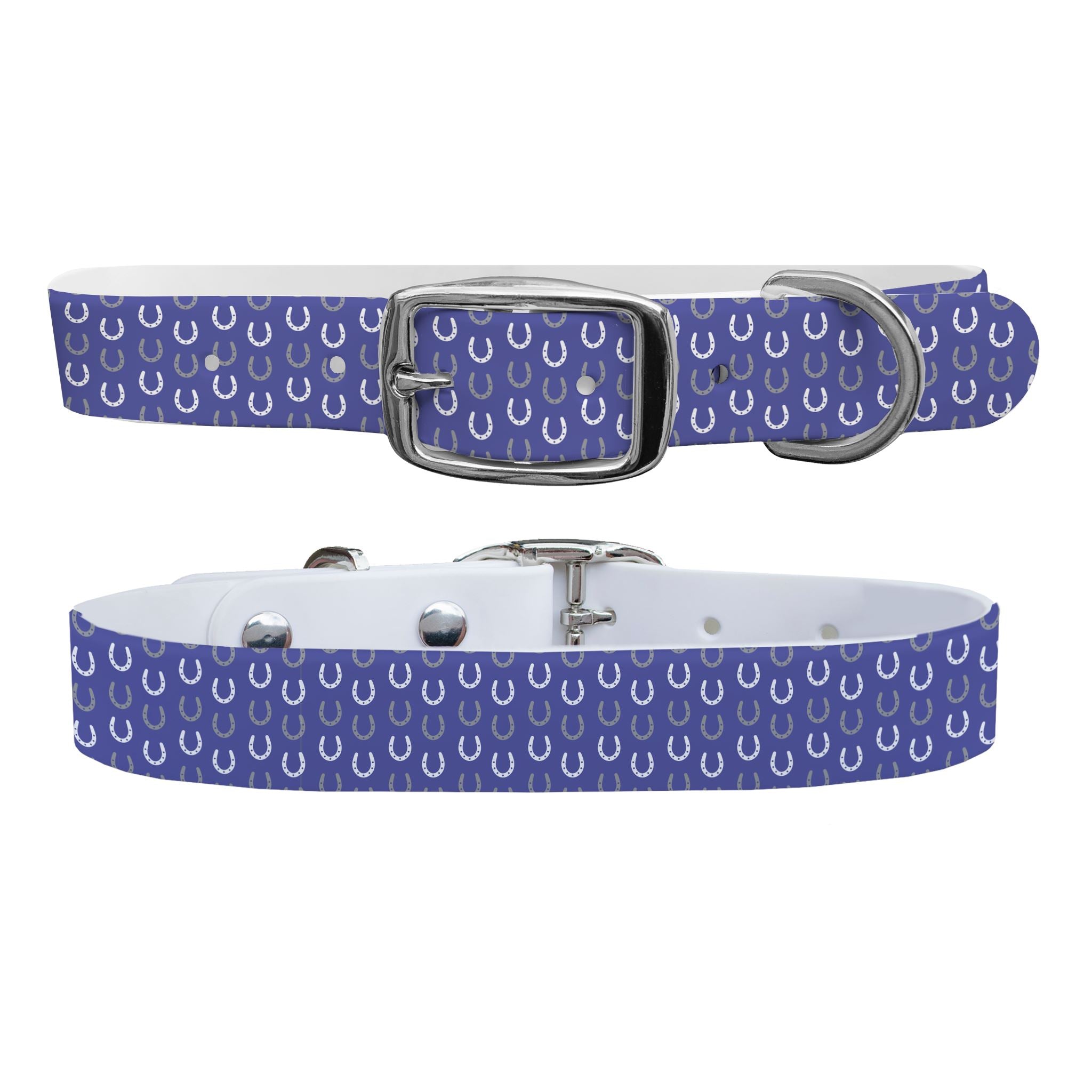 C4 Horseshoes Periwinkle Dog Collar