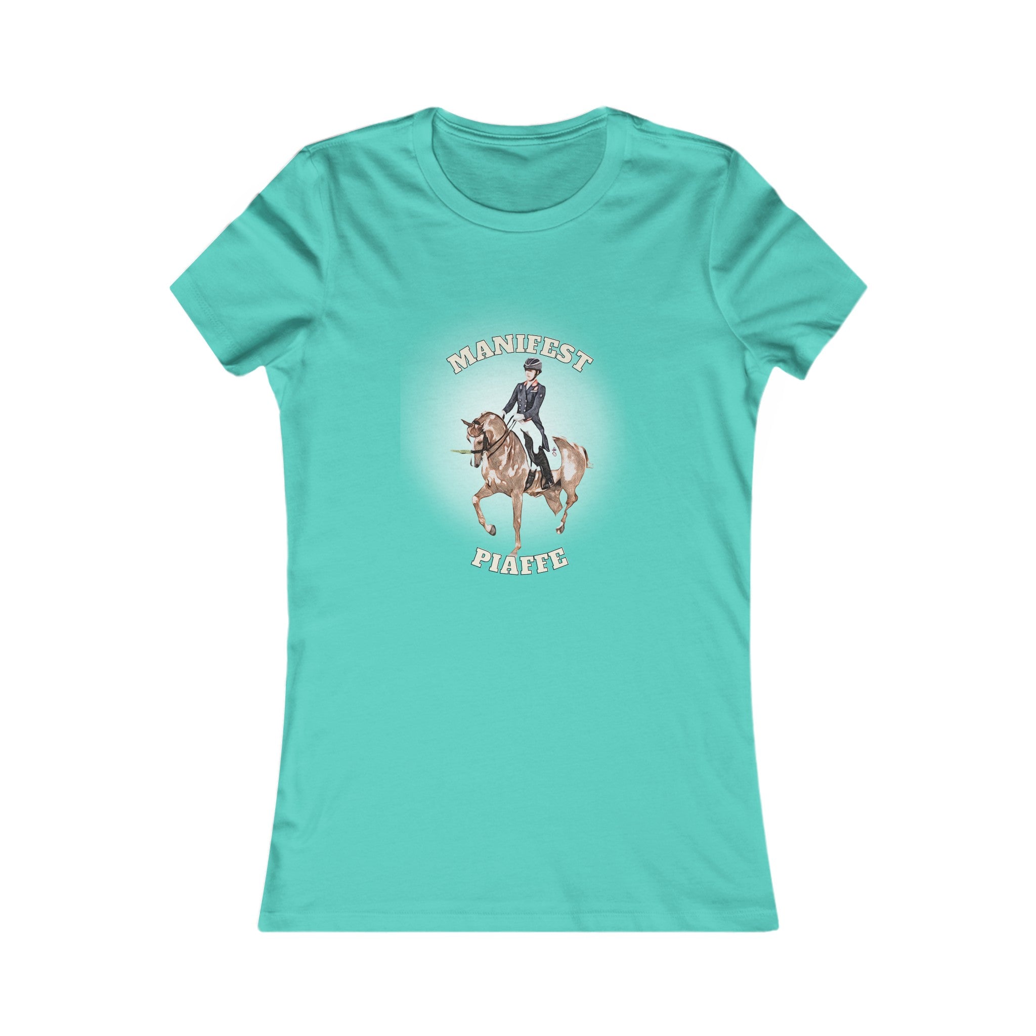 Dressage Dreamer: Women's 'Manifest Piaffe' Horse Themed T-Shirt