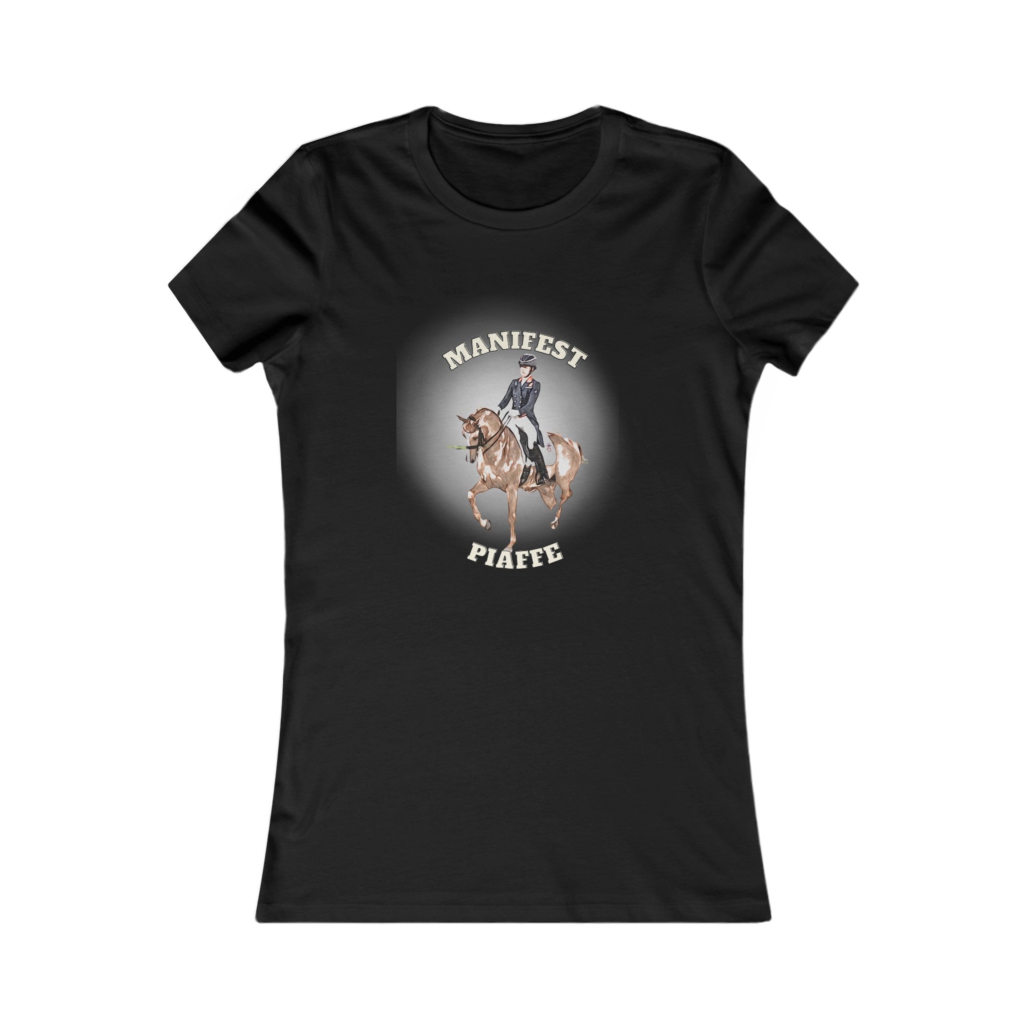 Dressage Dreamer: Women's 'Manifest Piaffe' Horse Themed T-Shirt