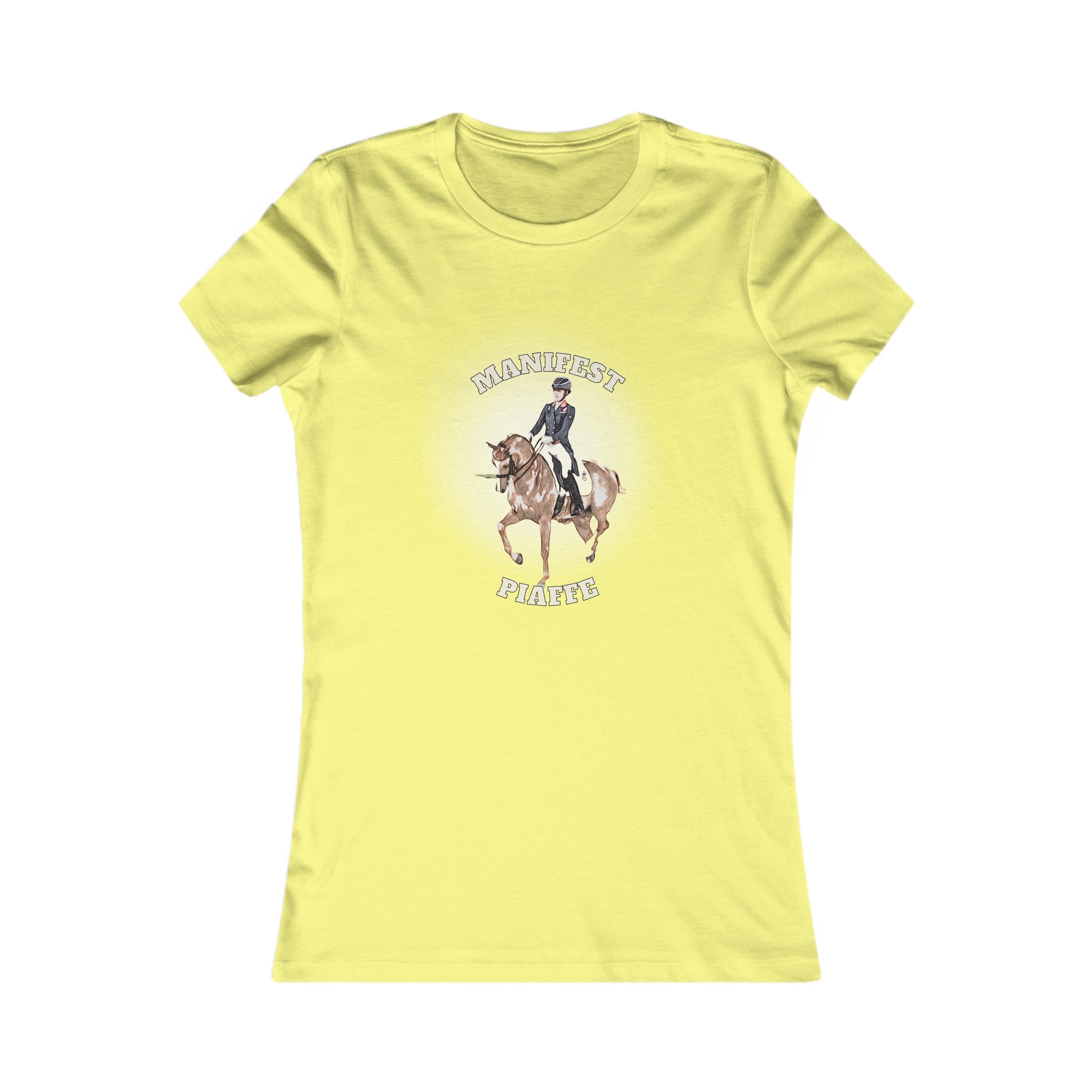 Dressage Dreamer: Women's 'Manifest Piaffe' Horse Themed T-Shirt